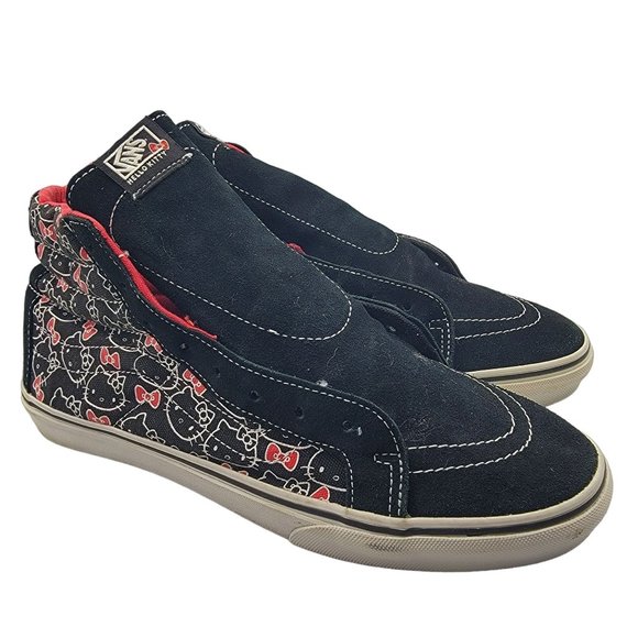 Vans x Hello Kitty Mens 9.5 Womens 11 Black Red High Top Sneaker Shoes Casual
